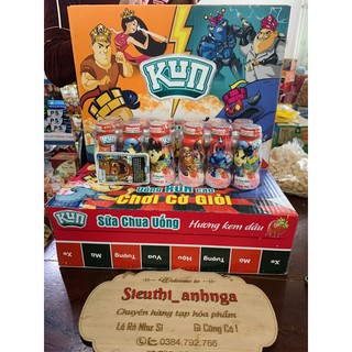 1 Thùng Sữa Chua Uống Tiệt Trùng Kun 48 chai x 90ml Lọ Huoeng Dâu/Cam