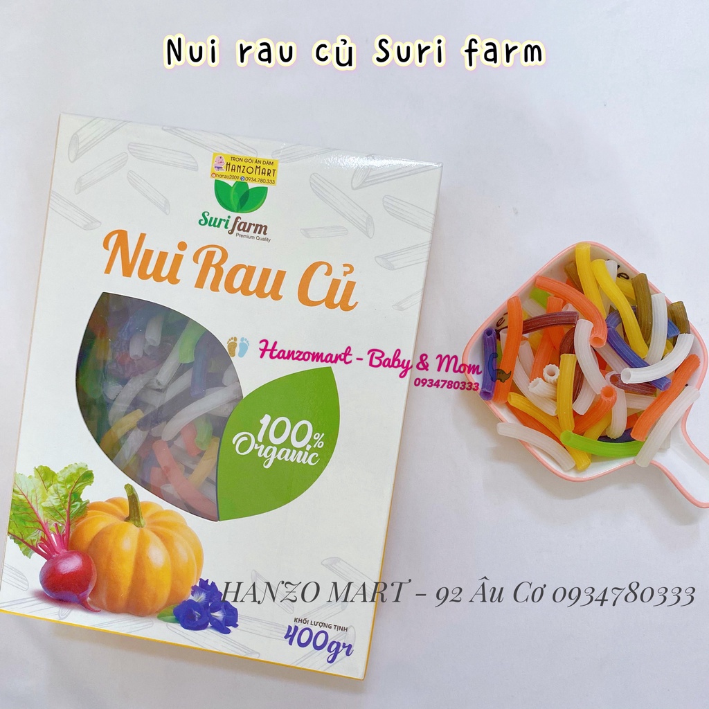 Nui rau củ hữu cơ Suri Farm cho bé ăn dặm