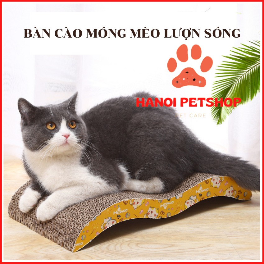 [BẢN TO] Bàn Cào Móng Cho Mèo - Bàn Cào Móng Lượn Sóng Giúp Mèo Mài Móng, Sạch Móng, Không Làm Xước Móng Mèo