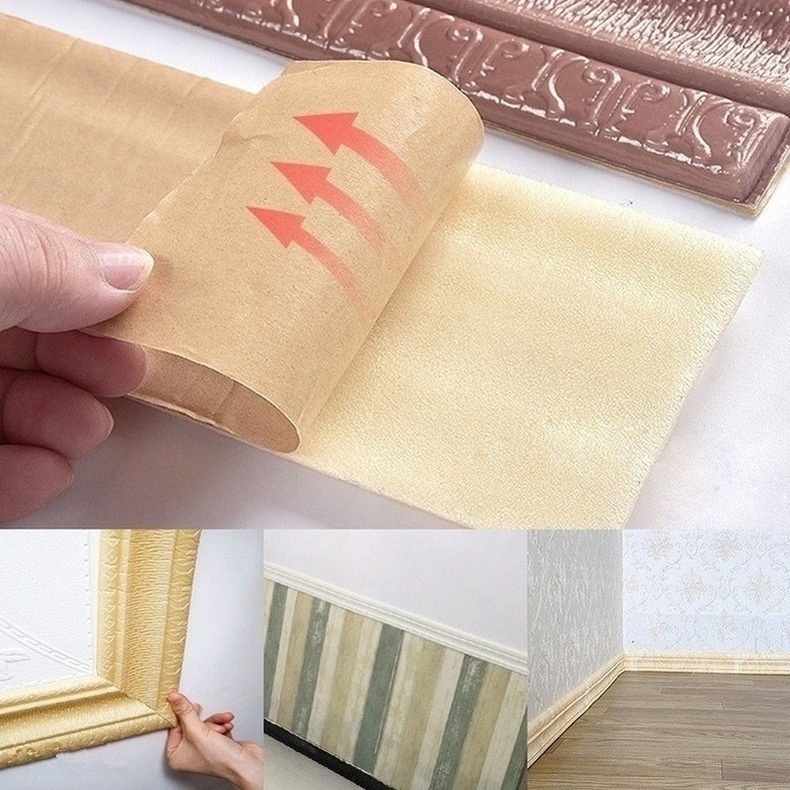 Cuộn Xốp 3d Mềm Dán Viền Tường Trang Trí Phong Cách Âu Mỹ