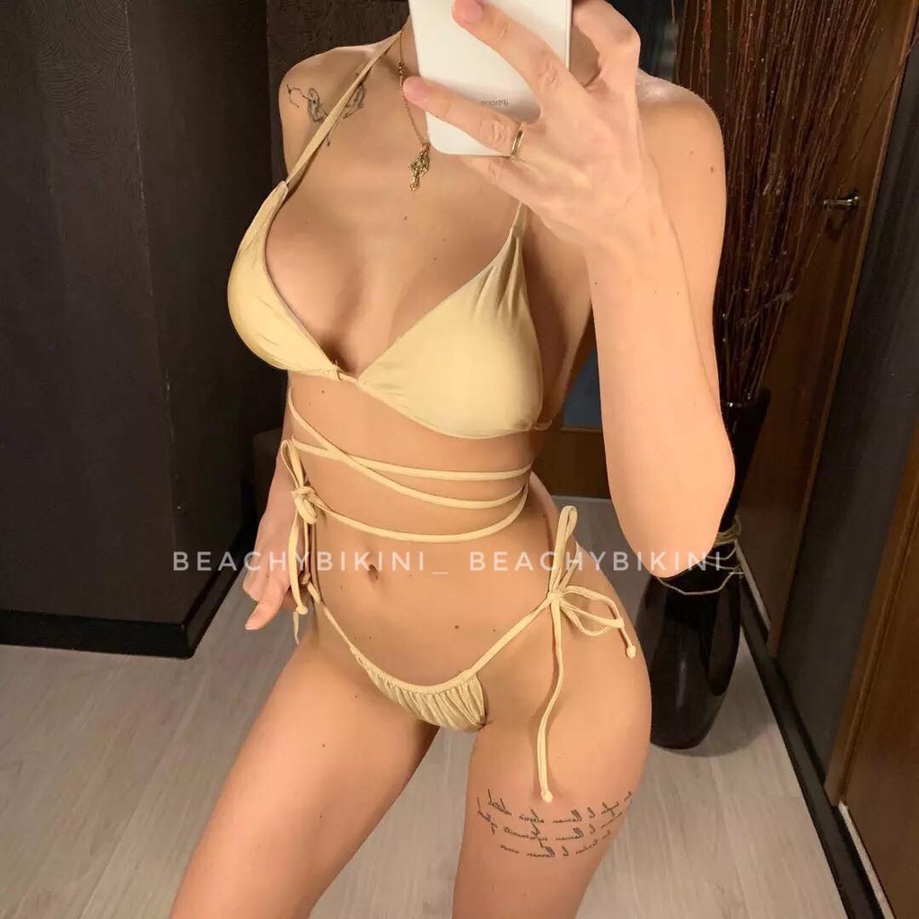 Set bikini 2 mảnh trơn | BigBuy360 - bigbuy360.vn