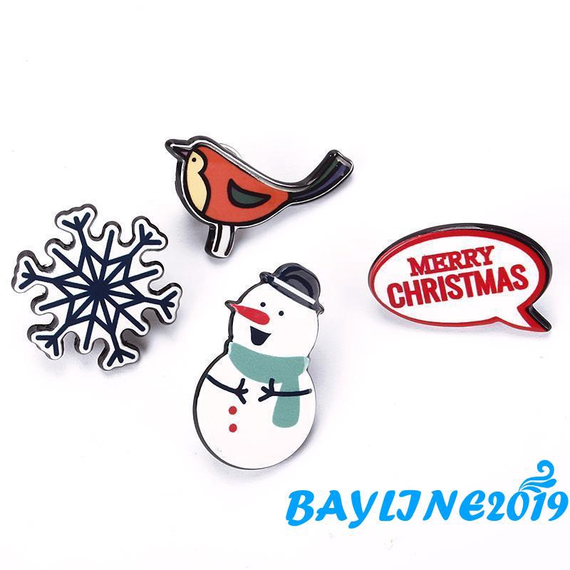 Ghim Cài Áo Hình Bông Tuyết Giáng Sinh Dễ Thương