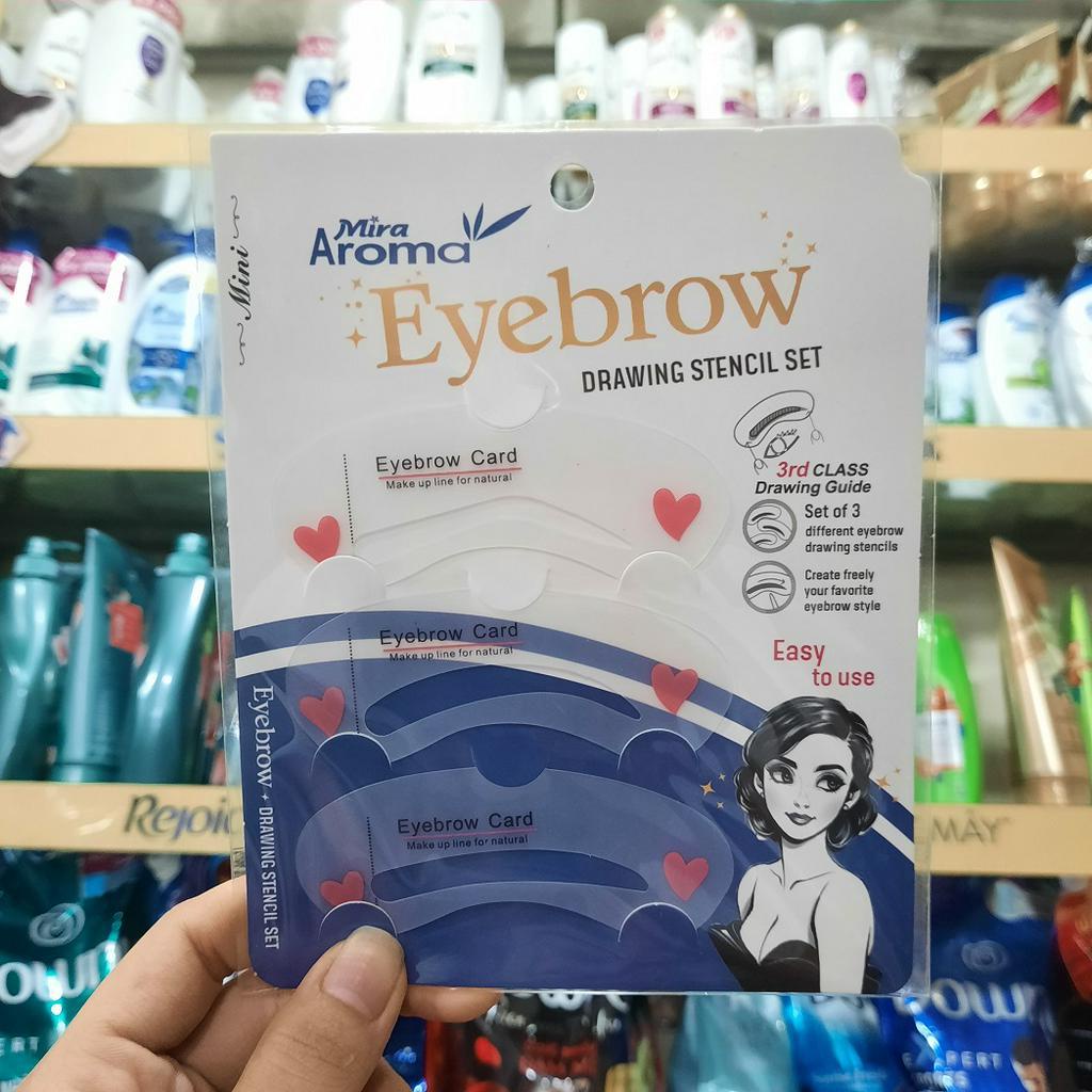 Bộ Khuôn Kẻ Chân Mày Mira Aroma Eyebrow Drawing Stencil Set ( 3 miếng/ bịch)