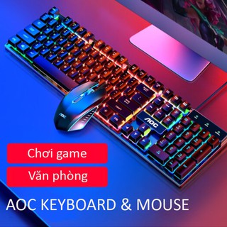 Bộ phím chuột LED AOC KB121 Chuyên Game, Văn Phòng- Dùng cho Laptop, Máy tính để bàn