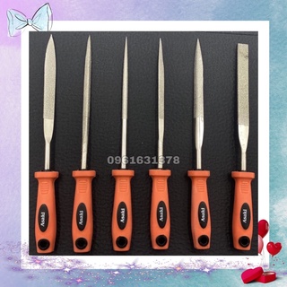 Bộ 6 dũa mài kim loại hợp kim đa năng chính hãng asaki các loại 5x180mm ak-3903 4x160mm ak-3902, 3x140mm ak-3898