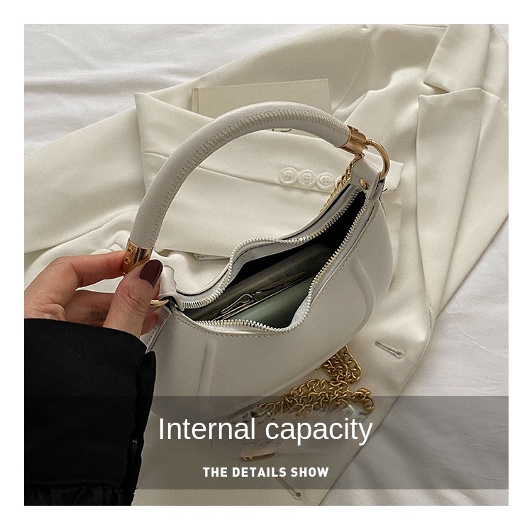 Túi Xách Da PU Màu Trơn Phối Dây Xích Thời Trang Hàn Quốc Cao Cấp