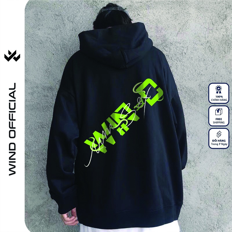 Áo khoác hoodie nữ WIND unisex form rộng nam nữ nỉ Ngẫu Nhiên thử sự may mắn oversize