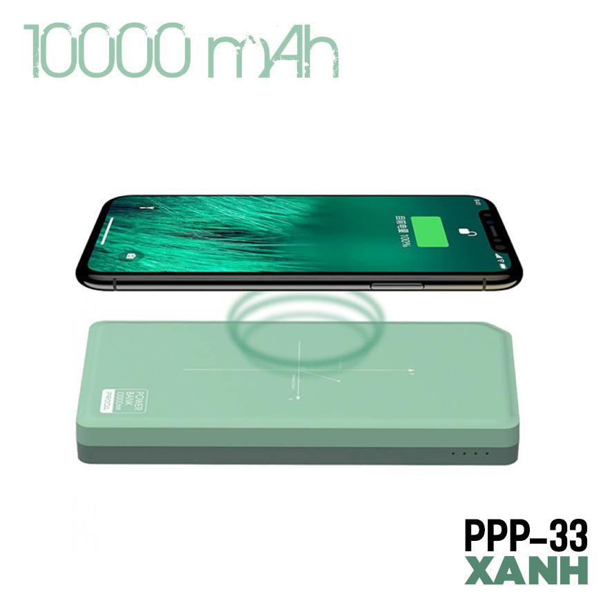 Pin Dự Phòng Kiêm Sạc Không Dây REMAX Proda PPP-33 10000mAh -Hàng chính hãng