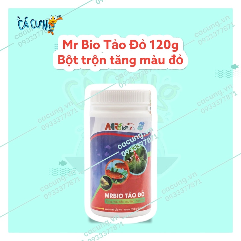 Mr Bio Tảo Đỏ 120g - Bột trộn thức ăn tăng màu cho các loại cá cảnh