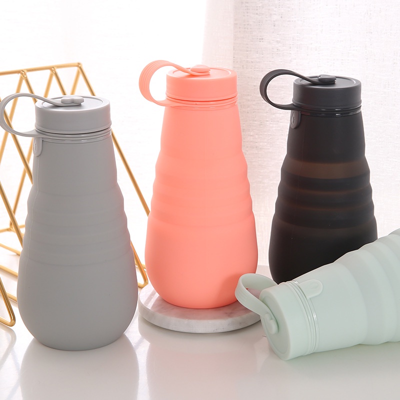 Bình Nước 500ml Gấp Gọn Thành Ly Nước 200ml Chất Liệu Silicon Cao Cấp
