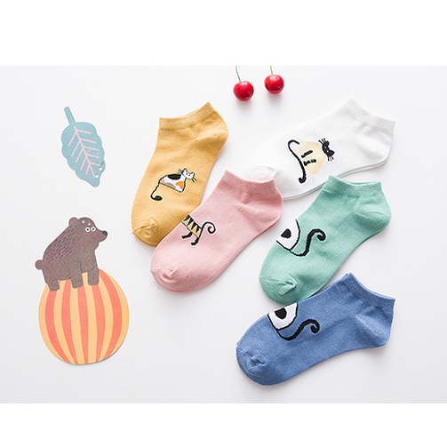 RẺ VÔ ĐỊCH  TẤT CỔ NGẮN HỌA TIẾT MÈO DỄ THƯƠNG CHO NỮ
