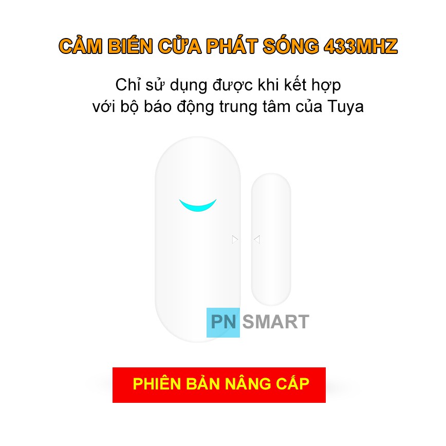 Cảm biến cửa từ không dây phát sóng 433MHz (Bản nâng cấp) kết hợp với bộ báo động Tuya