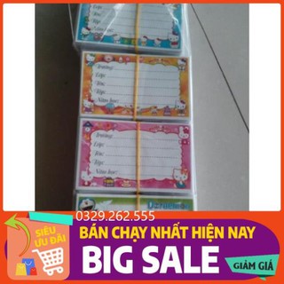 (FreeShip) Set 10 Nhãn vở hình decal siêu cute có sẵn keo dán