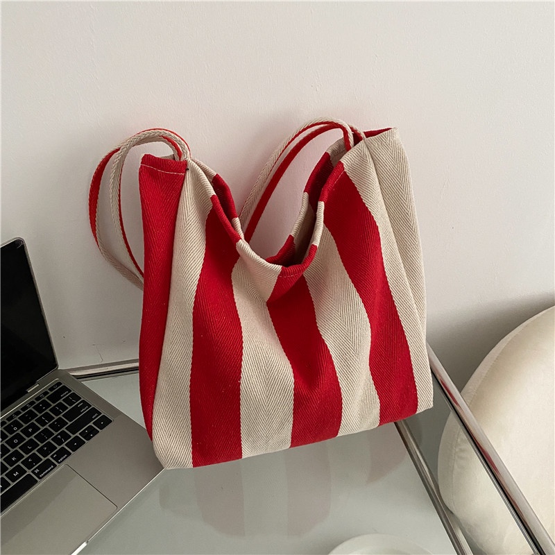 Túi vải Kẻ Sọc Thời Trang Phương Tây Mùa Hè 2020 Cho Nữ