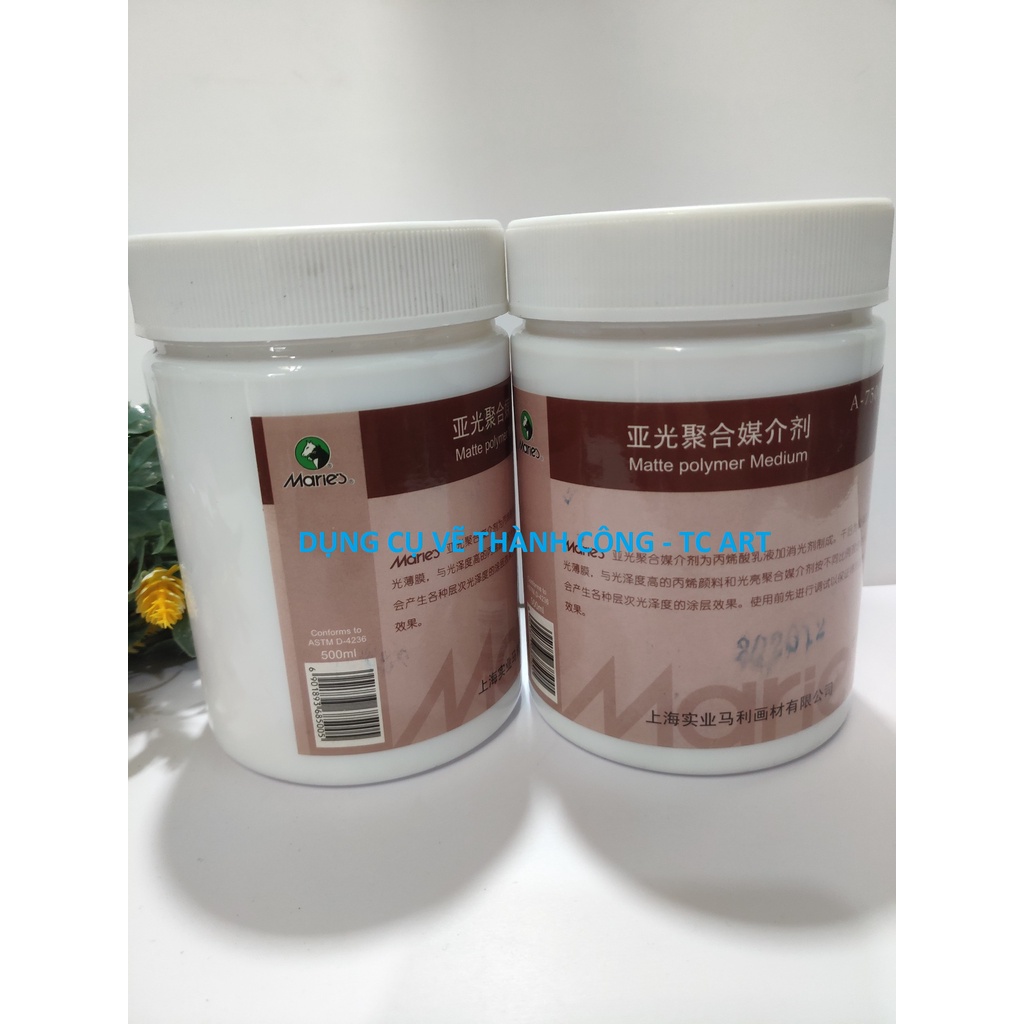 PHỦ MỜ/BÓNG BẢO VỆ TRANH ACRYLIC (MATTE/GLOSS POLYMER MEDIUM MARIE'S 500ML )