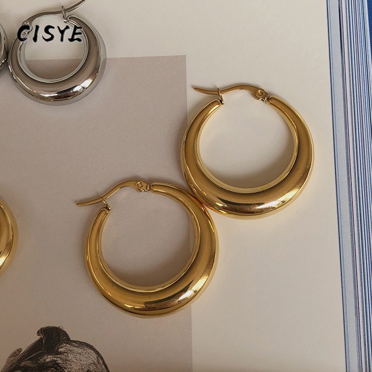 Bông tai hình Oval đơn giản không gây dị ứng