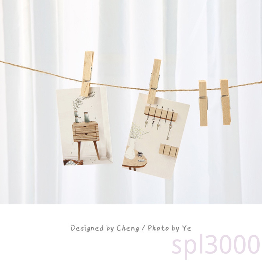 Set 100 Kẹp Gỗ Treo Ảnh / Quần Áo Tiện Dụng Diy