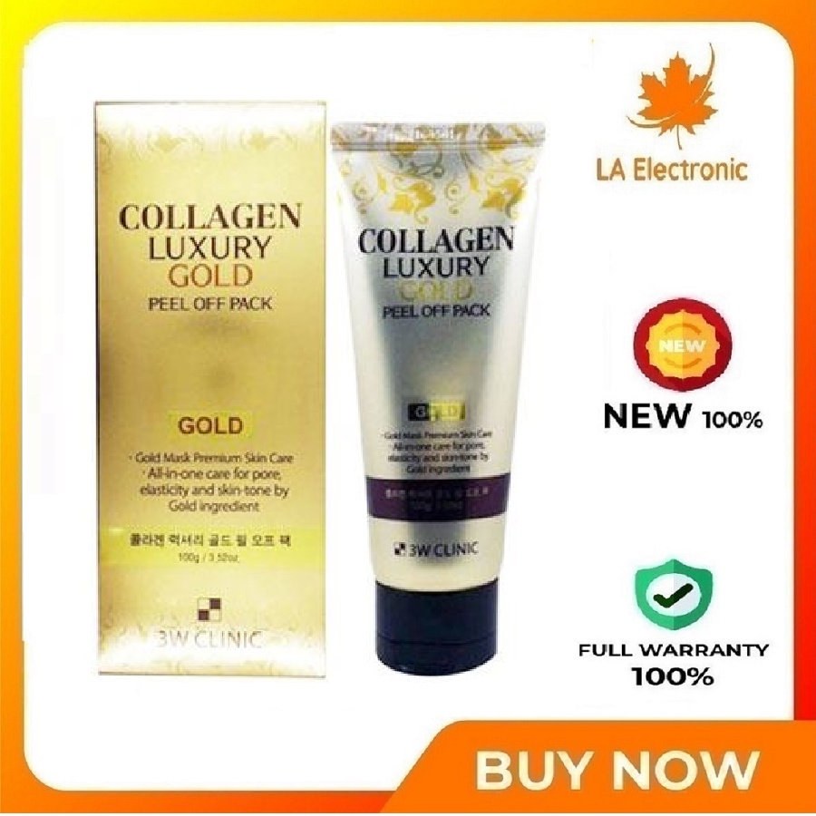 Mặt nạ vàng 3W Clinic Collagen Luxury Gold Peel Off Pack 24K Gold 100g Hàn Quốc - Nâng cơ trẻ hóa da và Chống lão hóa