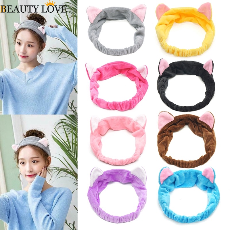 Băng Đô Tai Mèo Dễ Thương Dùng Rửa Mặt / Trang Điểm