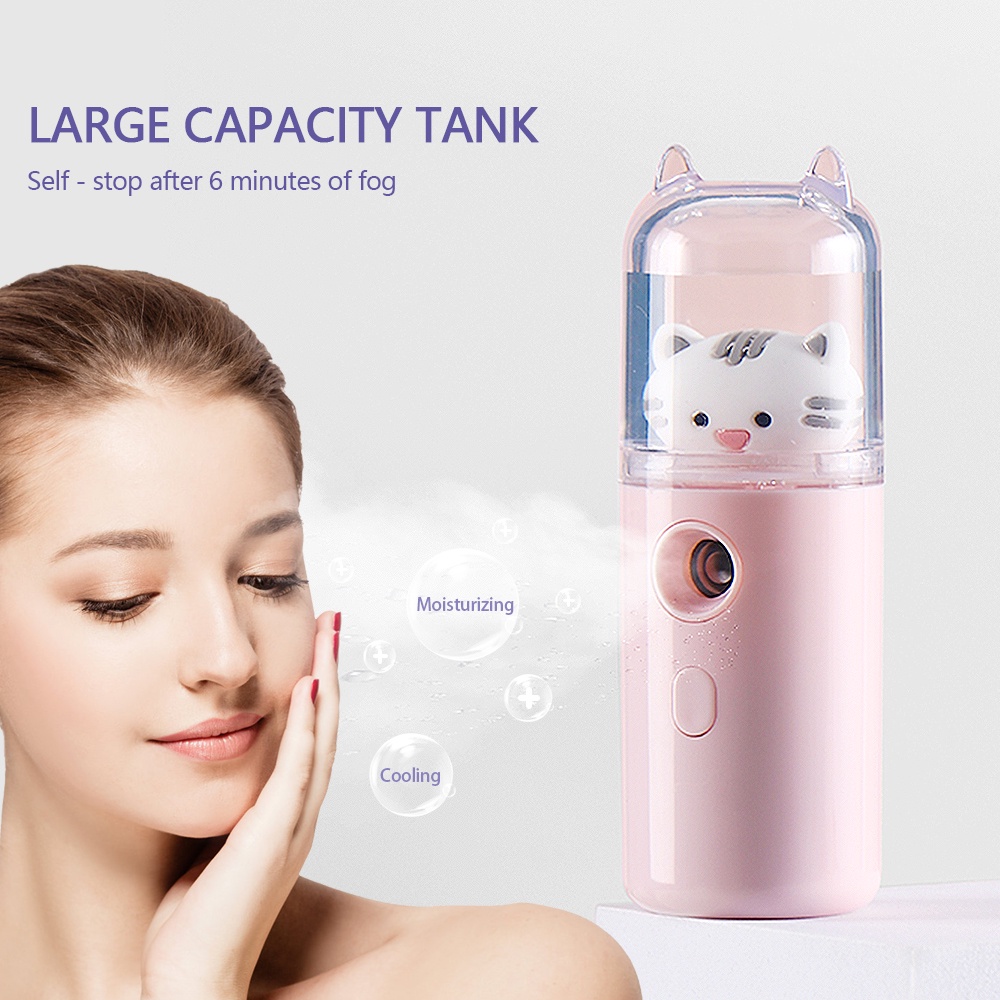 Máy phun sương FOREVERLILY tạo độ ẩm mini có đèn led sạc bằng cổng USB