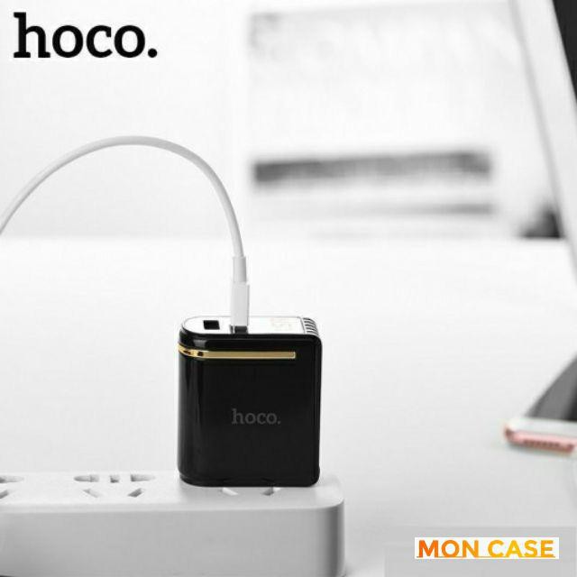 Củ Sạc HOCO C39 | Sạc Nhanh IPtablet táo Androi| 2 USB Led Báo Dòng