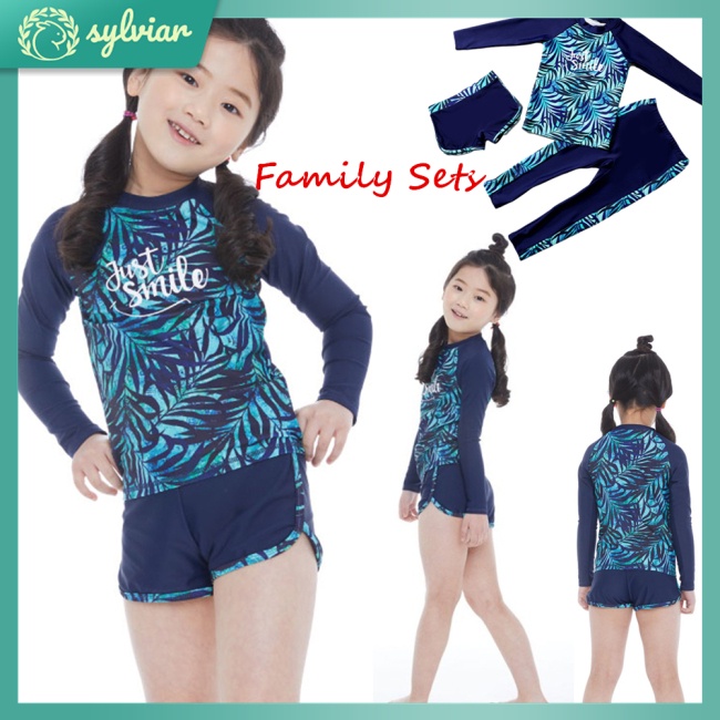 Bộ Đồ Bơi 3 Món Áo Tay Dài + Quần Short Nhanh Khô Chống Nắng Thời Trang Cho Bé Trai/Gái