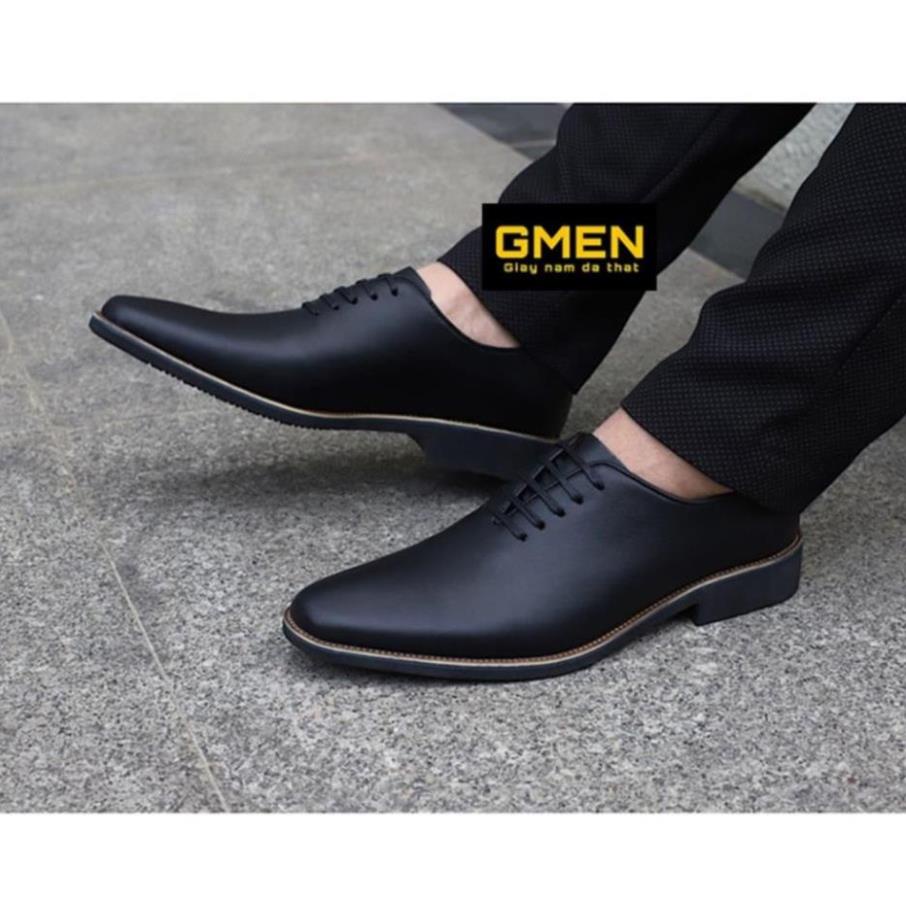 Giày tây nam cao cấp chất liệu da bò mềm mại đế cao su êm chân phong cách trẻ trung lịch lãm GM566 )(*& - !.