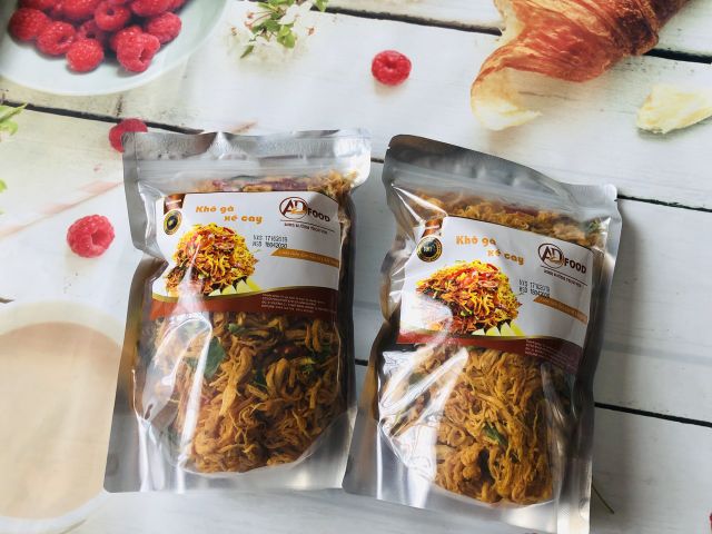 combo 2kg khô gà xé lá chanh