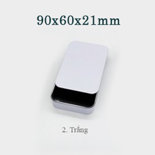 9.2*6*2cm-Hộp thiếc chữ nhật nắp trượt đựng nước hoa khô, ~80-90g/ml
