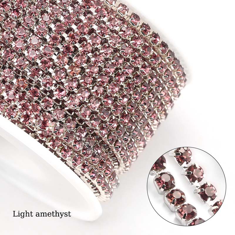 Cuộn Dây Chuỗi Hạt Pha Lê Dùng Làm Đồ Trang Sức Thủ Công Thời Trang Qiao10 Yards / roll SS6 SS12