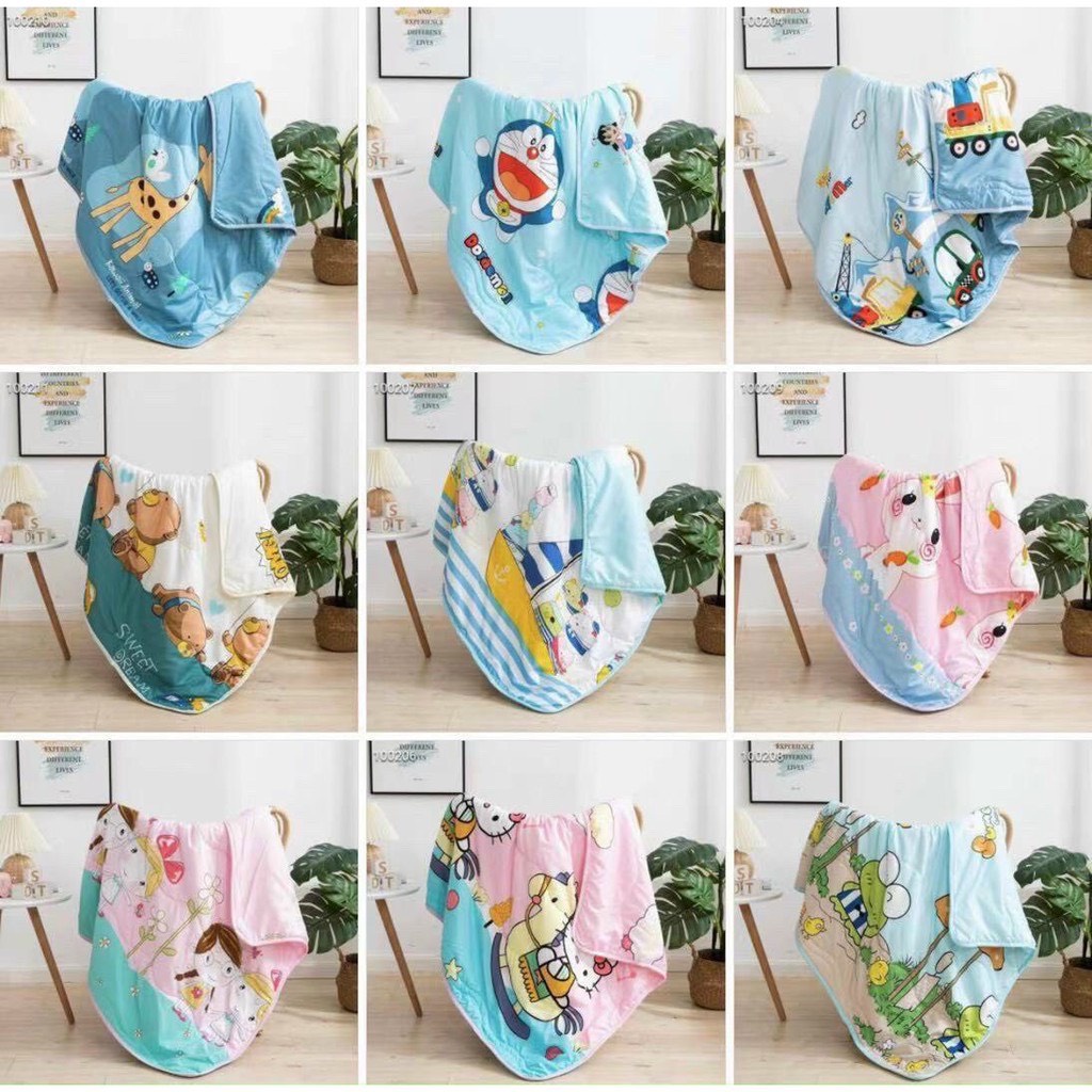 Chăn Cotton Đũi Hè Thu Cho Bé Mỏng Mát