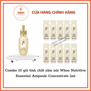 10 gói tinh chất sâm núi Whoo Nutritive Essential Ampoule Concentrate 1ml