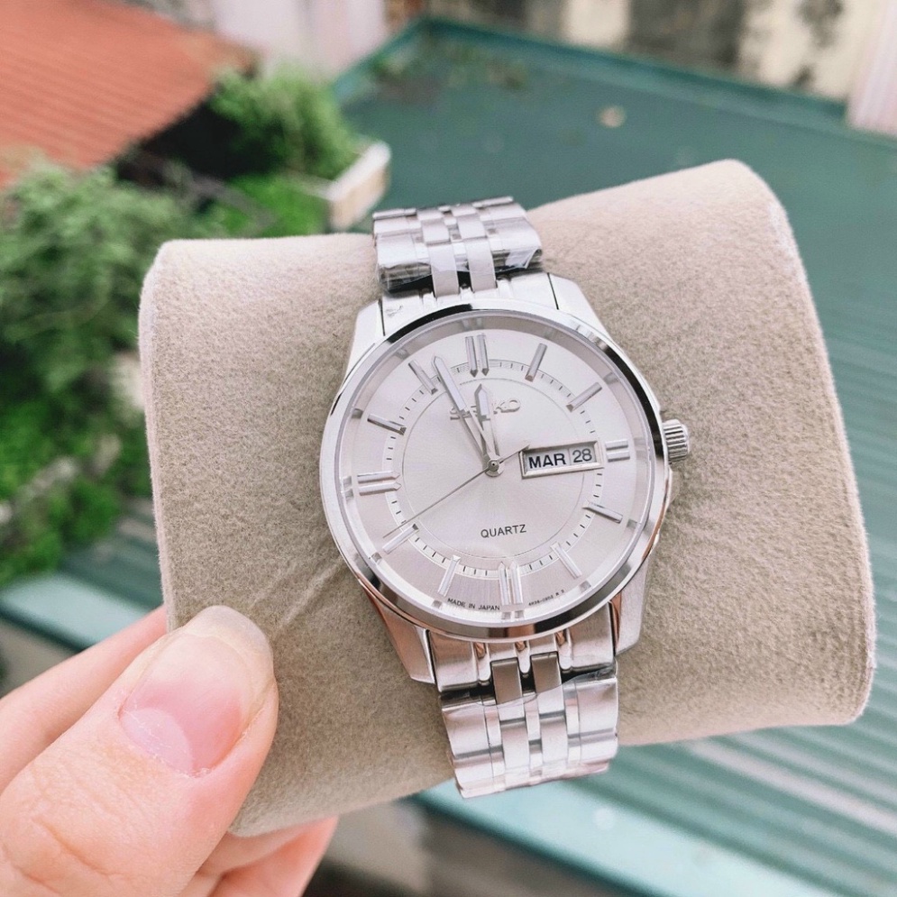 Đồng Hồ Nam Seiko Sapphire SK025 Mặt Trơn 2 lịch Máy Pin Nhật Chống xước Tuyệt Đối