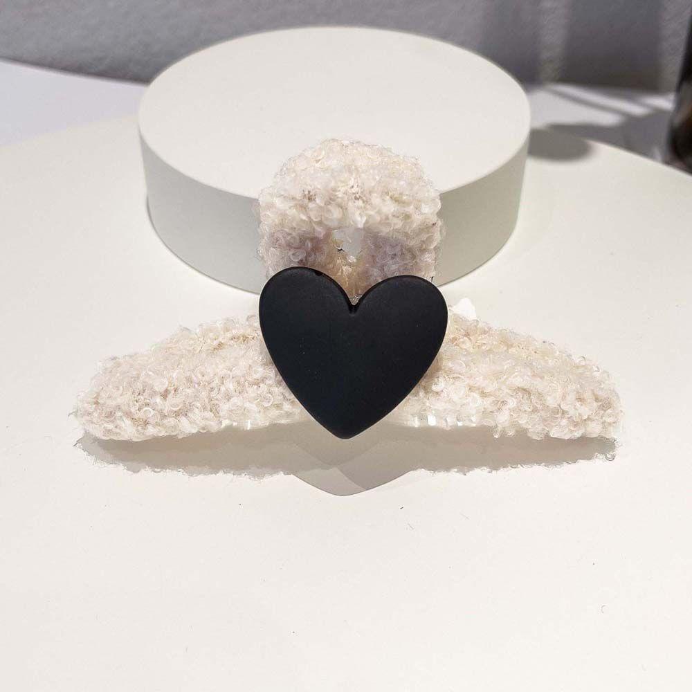 TWINKLE Kẹp TóC HìNh TráI Tim MàU Đen / Cà Phê BằNg Acrylic ThờI Trang Cho Nữ