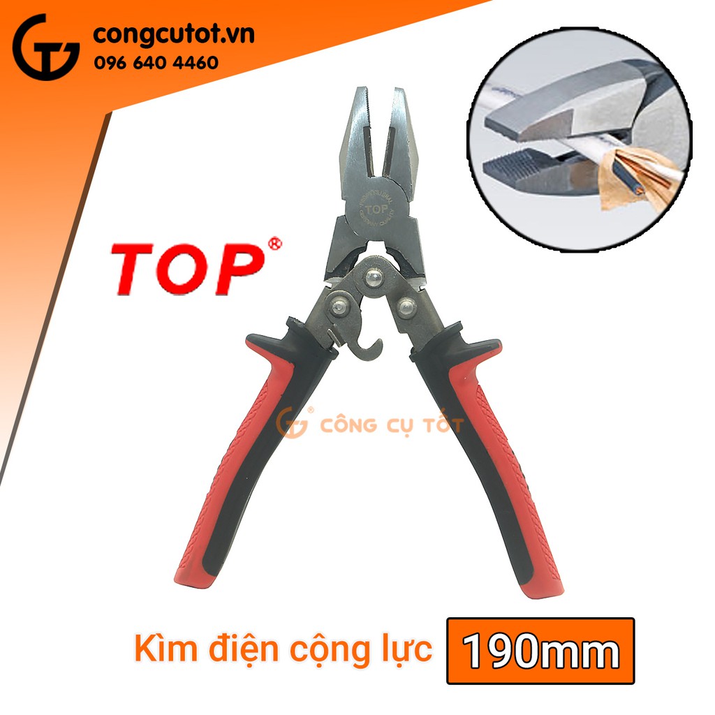 Kìm điện trợ lực cắt dây thép chuyên nghiệp TOP 8inch/200mm