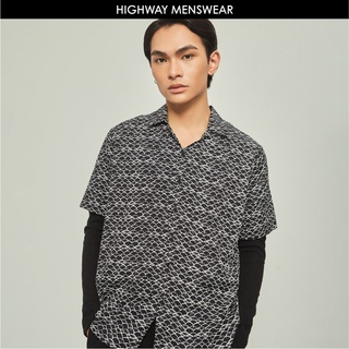 Áo sơ mi ngắn tay nam họa tiết mềm mịn highway menswear finny cuban shirt