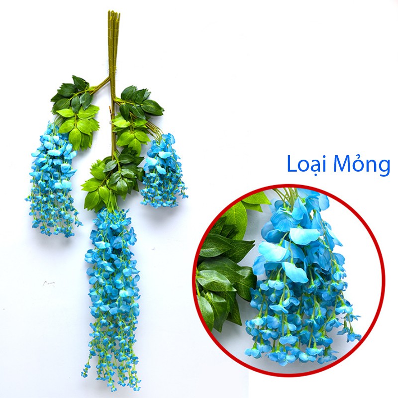 HOA TỬ ĐẰNG GIẢ CHIỀU DÀI 1 CÀNH 110cm FREESHIP Hoa giả treo tường trang trí phòng khách đẹp ML07