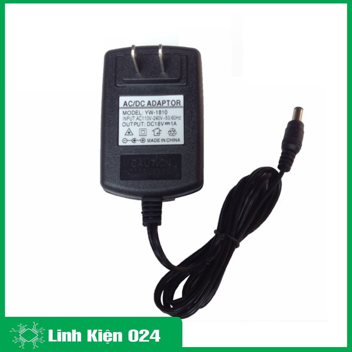 Nguồn adapter 18V 1A jack cắm 5.5x2.1mm