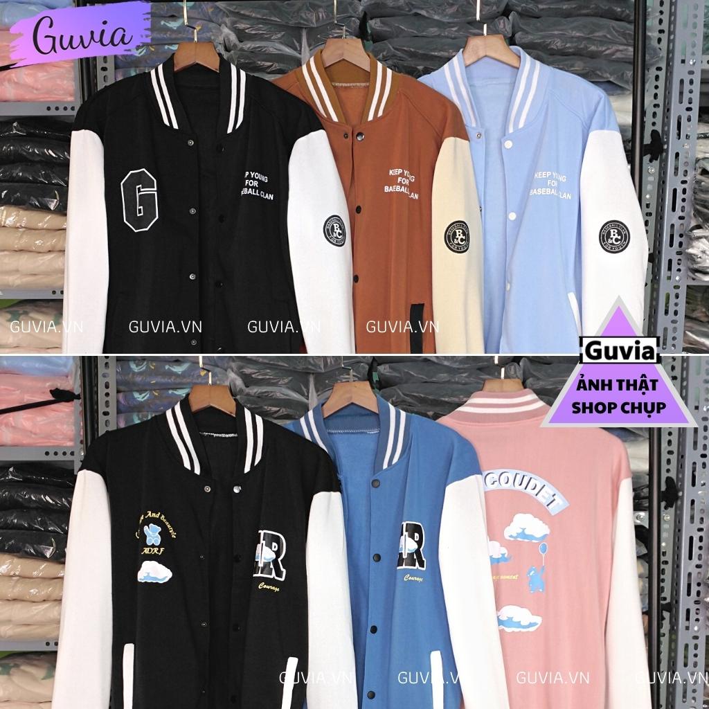 Áo Bomber Nỉ GUVIA 2022 Hình In Nhiều Mẫu Form Rộng, Áo Khoác Nỉ Hoodie Nam Nữ Chất Nỉ Bông Dày Dặn Unisex