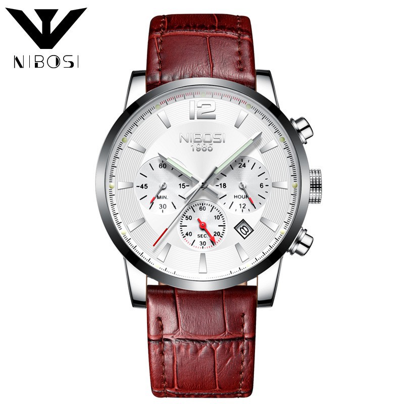 [ xả kho ] Đồng hồ nam Nibosi 2329 dây da cao cấp