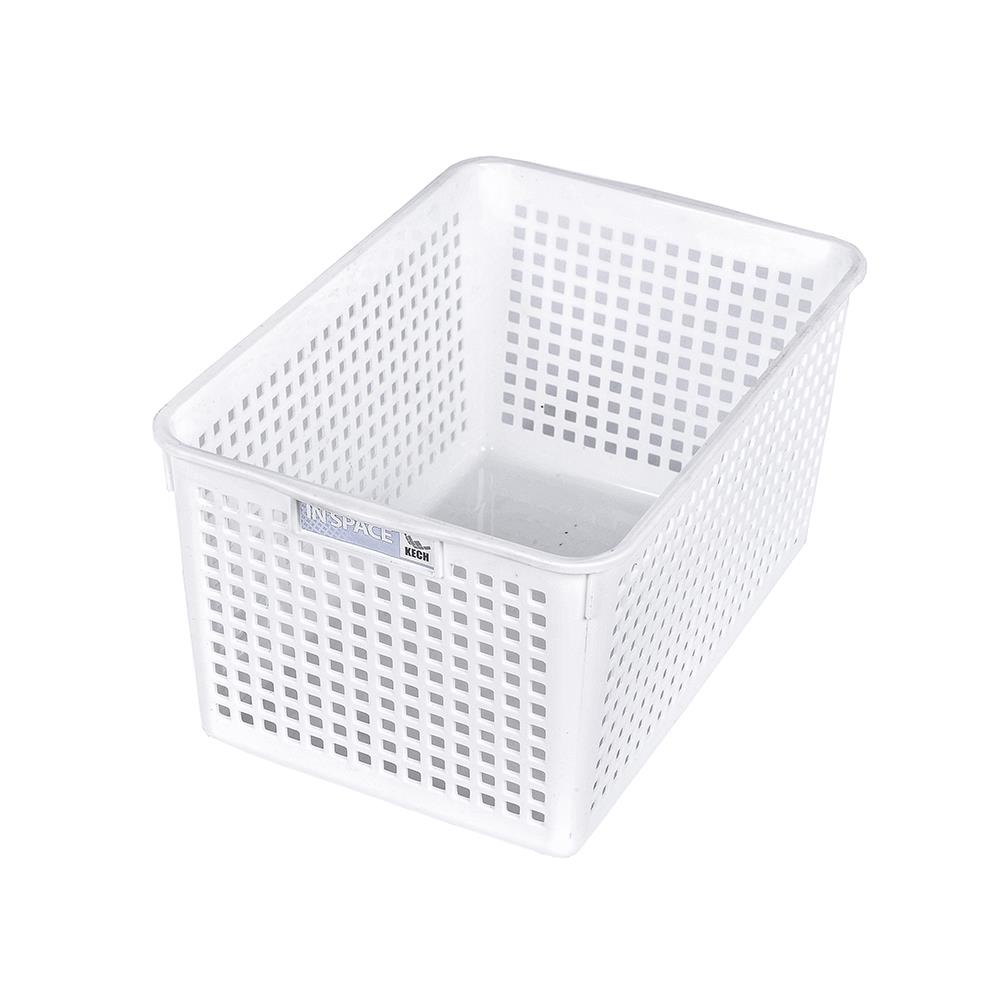 HomeBase KECH Rổ bếp nhựa Thái Lan 5184 W18.1xD27xH14cm màu trắng
