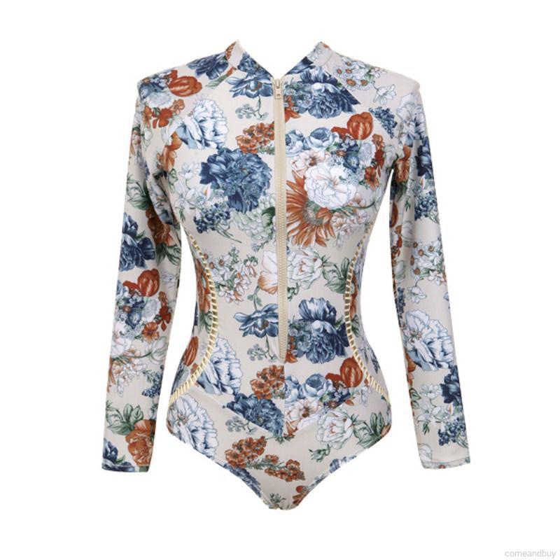 Đồ bơi một mảnh in hoa phối khóa kéo | BigBuy360 - bigbuy360.vn