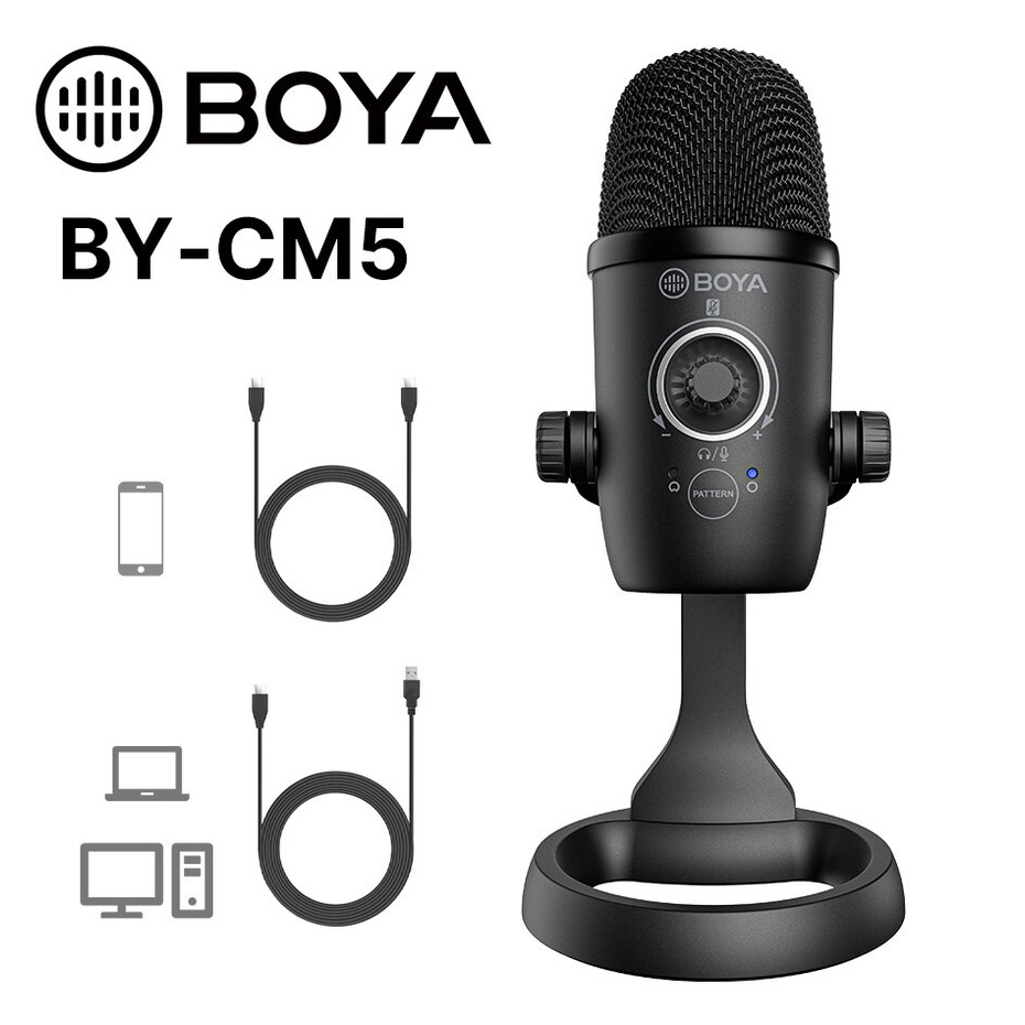 BOYA BY-CM5 - Mic thu âm dành cho Điện thoại Android (Type-C) và Laptop (USB)