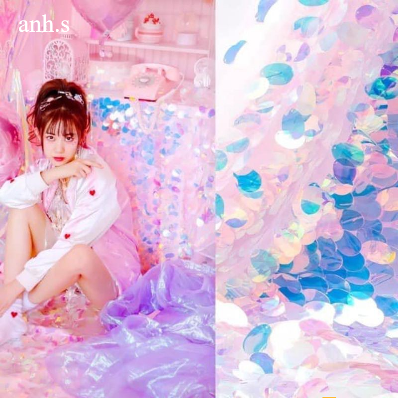 [ẢNH THẬT]💥Tấm vải đính kim sa vảy cá kim tuyến💎💎💎 may váy áo, chụp ảnh background, rèm sinh nhật, trải bàn