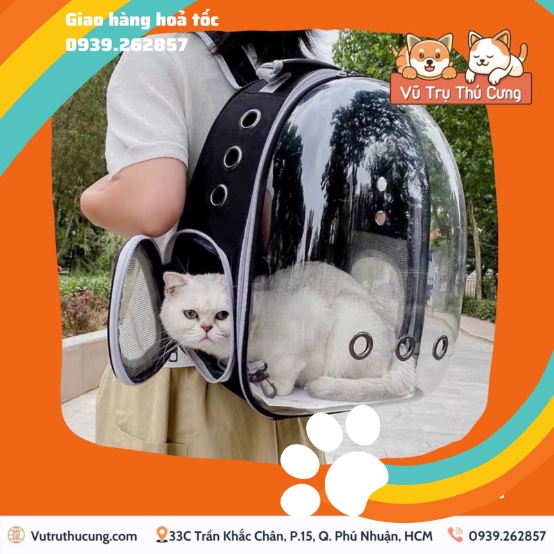 [Mã PET50K giảm Giảm 10% - Tối đa 50K đơn từ 250K] Balo phi hành gia cho chó mèo, Balo cho mèo trong suốt