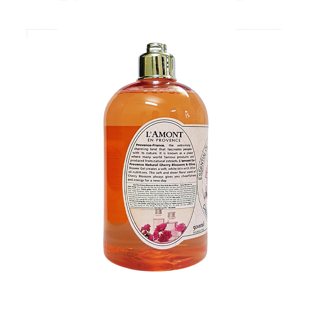 Combo Sữa tắm Cherry Blossom ( hoa anh đào) 500ml và Sữa tắm Strawberry (dâu tây) 500ml -  L'amont En ProvenceSữa tắm
