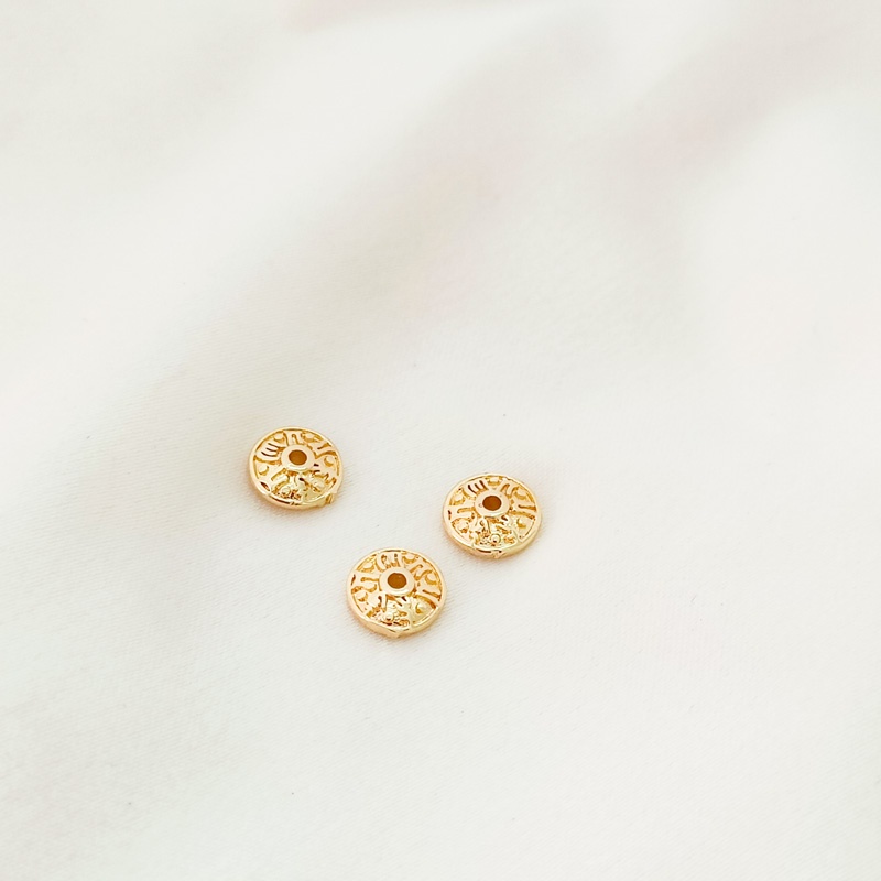 Bộ 10 Phụ Kiện Vòng Tay/Giá Đỡ Bằng Đồng 14K Hình Cánh Hoa Màu Vàng