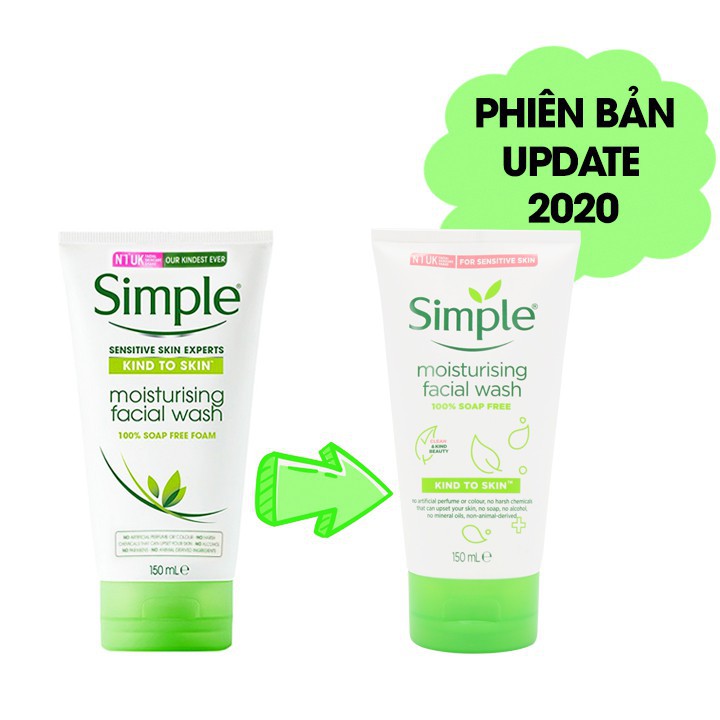 Sữa Rửa Mặt Dưỡng Ẩm Simple Kind To Skin Moisturising Facial Wash 150ml