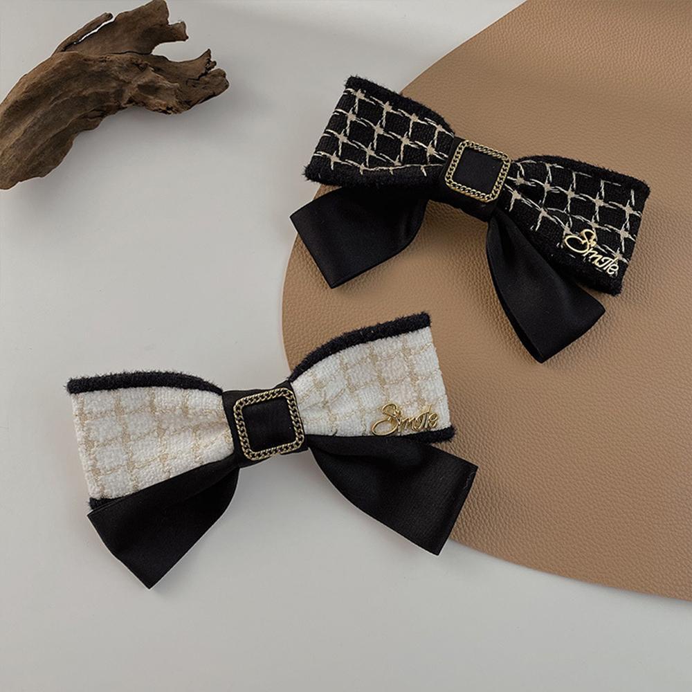 Kẹp Tóc Nơ Lớn In Chữ Phong Cách Hàn Quốc WMES15H