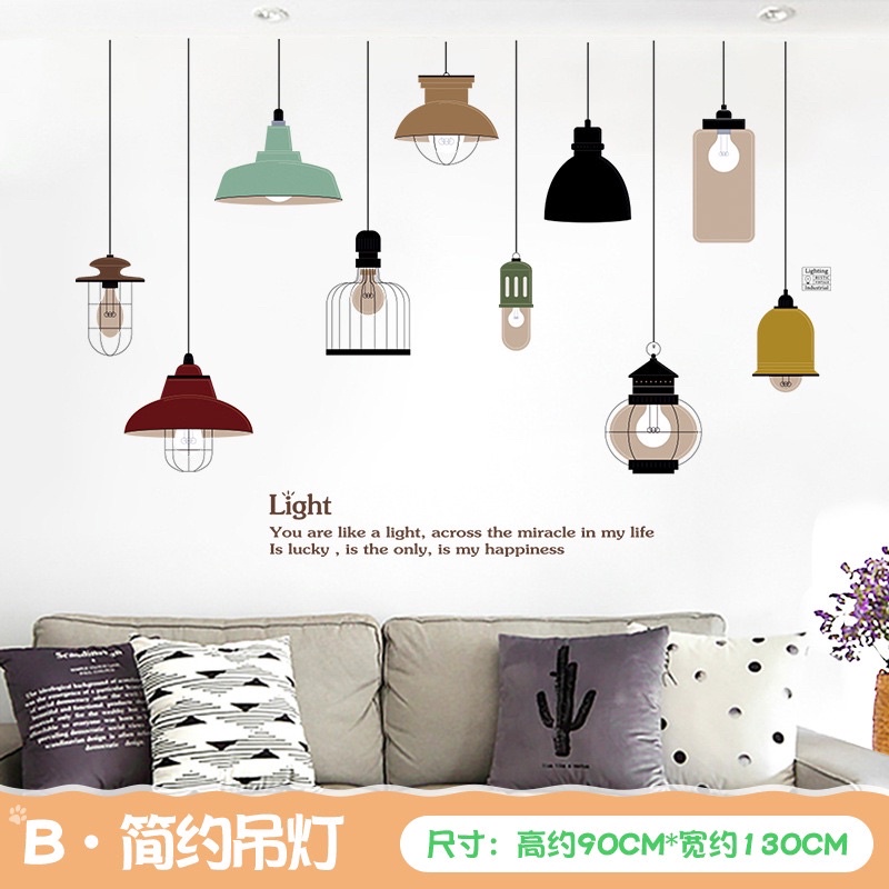 Decal dán tường đèn meo và đèn cây